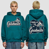 1059 "Finally" Abschluss Premium Oversize Hoodie beidseitig bedruckt